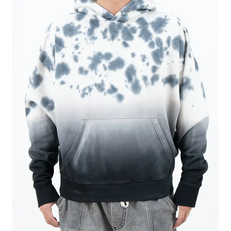 เสื้อฮู้ด Mottled สีเทาขาว ท่อนล่างแบบ Ombre
