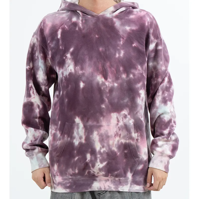 เสื้อมีฮู้ดลายเมฆสีม่วงพร้อมกระเป๋าจิงโจ้